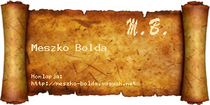 Meszko Bolda névjegykártya